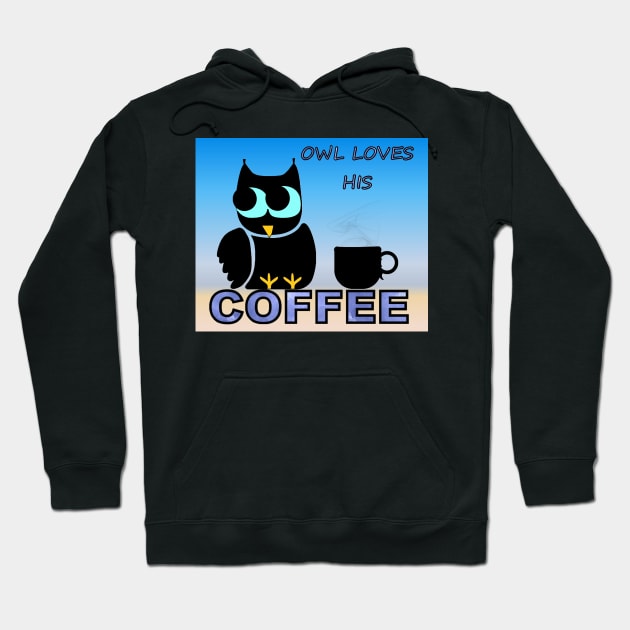 Owl Loves His Coffee Hoodie by PhotoArts